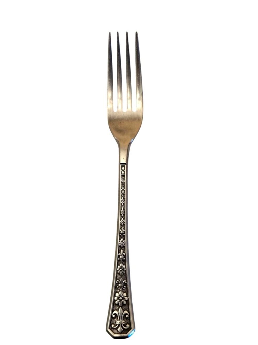 Vintage Interpur Stainless Steel Floral & Fleur-De-Lis Pattern Fork Japan